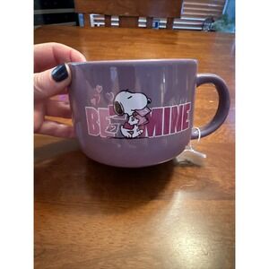 Large Valentine's Day Coffee Mug Peanuts Snoopy 'Be Mine' Purple New